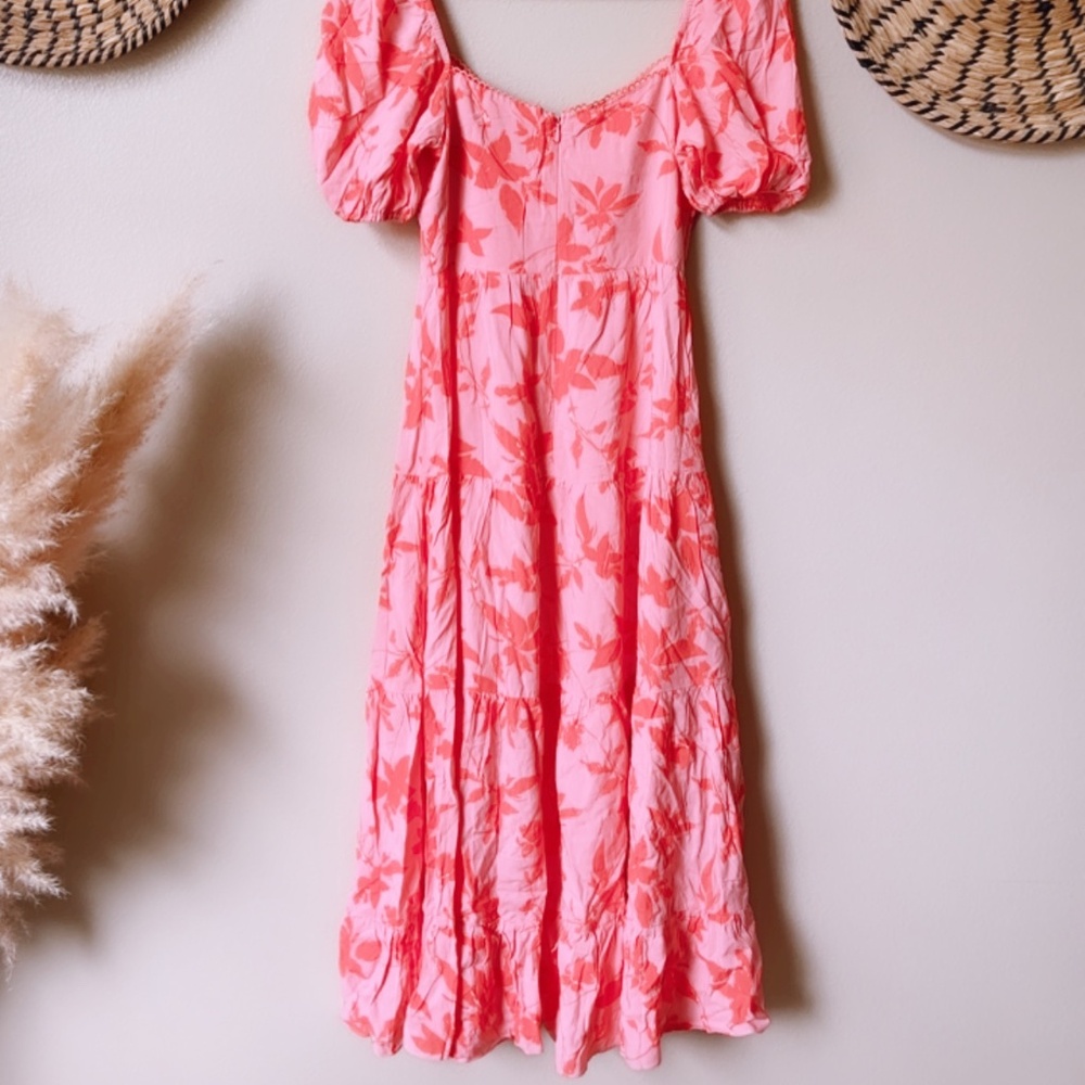 Hello Molly Everything I Dreamed of Midi Dress Hot Pink Floral Size 2